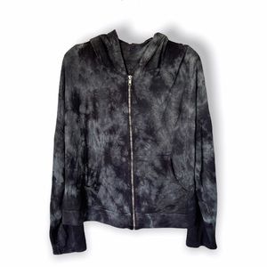 Baea Los Angeles tie dye gray zip front hoodie
